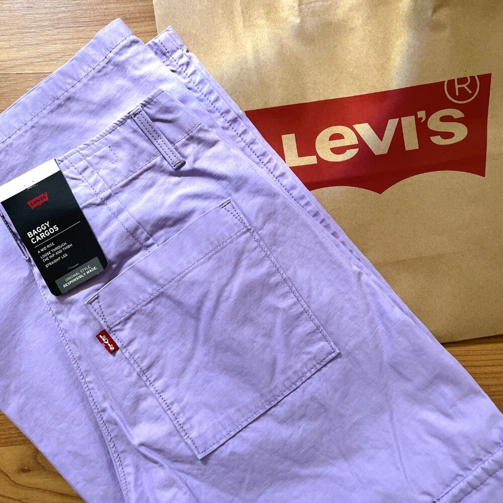 Firm. Levi Strauss CO Women's Purple Rose Cargo Pants. RARE. Ret was$108. - Picture 3 of 10